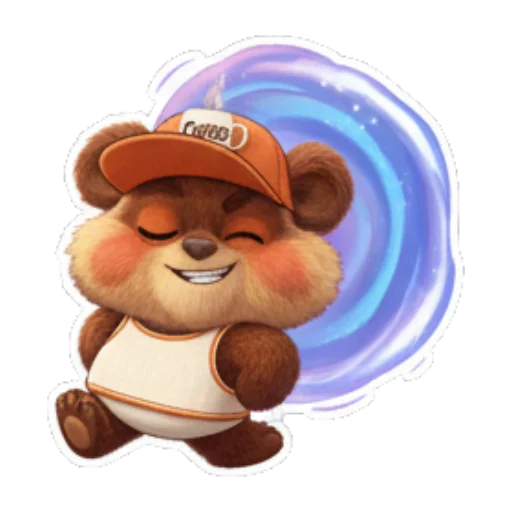 小熊开心转圈 Cute Bear Daily Stickers sticker for expressive chats and social replies.