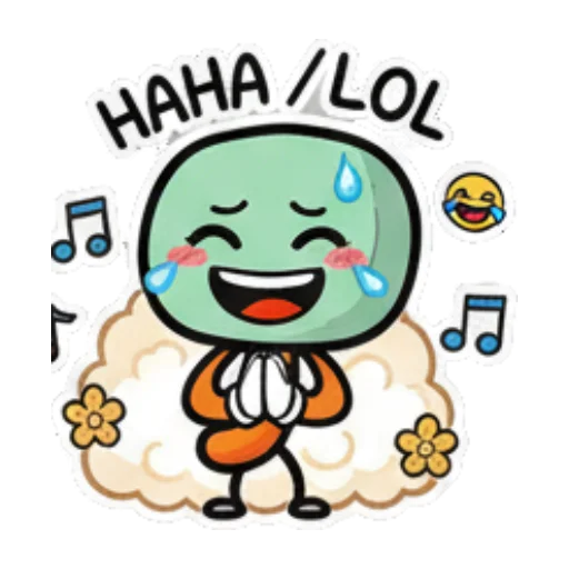 捧腹大笑 Expressive Green Blob sticker for expressive chats and social replies.