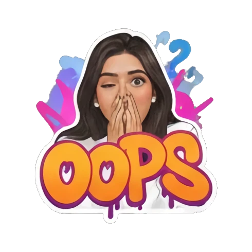 捂嘴惊讶Oops Graffiti Girl Vibes sticker for expressive chats and social replies.