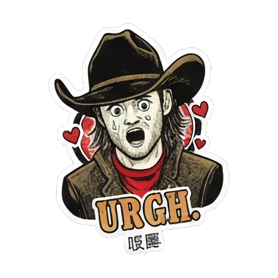 Deal-making cowboy Vintage Cowboy Reactions sticker for expressive chats and social replies.