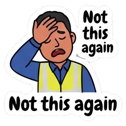 Worker facepalming with a frustrated expression Busy Worker Daily Life sticker for expressive chats and social replies.