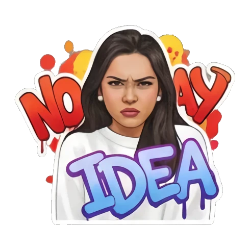 困惑思考No Idea Graffiti Girl Vibes sticker for expressive chats and social replies.