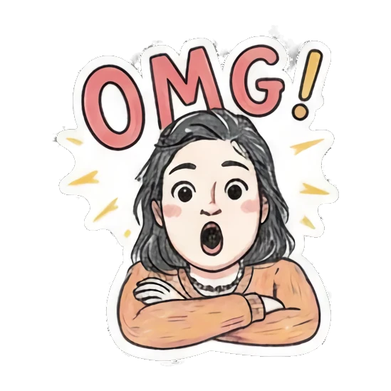 shocked girl saying OMG Daily Life of a Playful Girl sticker for expressive chats and social replies.