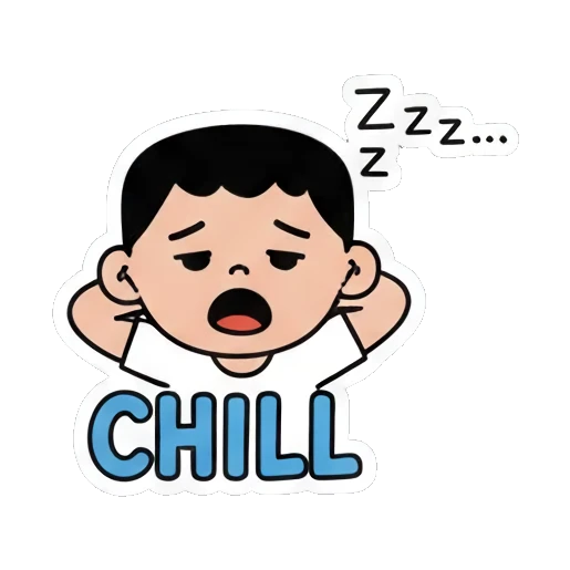 tired boy sleeping Zzz... Little Boy's Big Feelings sticker for expressive chats and social replies.