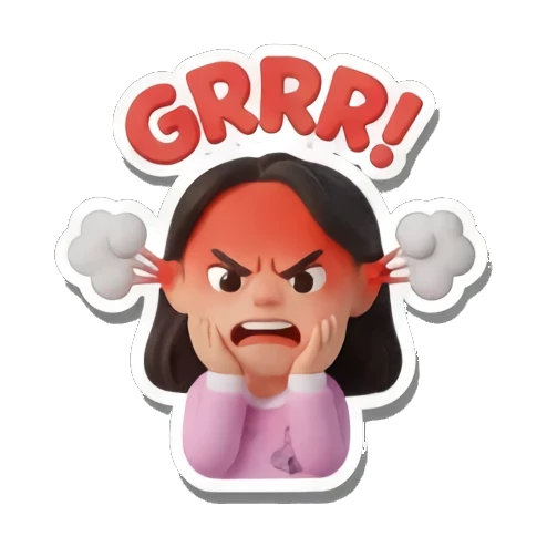 少女愤怒冒烟 Cheerful Girl Daily Life sticker for expressive chats and social replies.