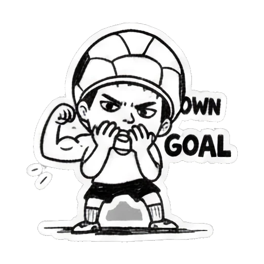 球员乌龙捂嘴 Soccer Boy's Daily Play sticker for expressive chats and social replies.