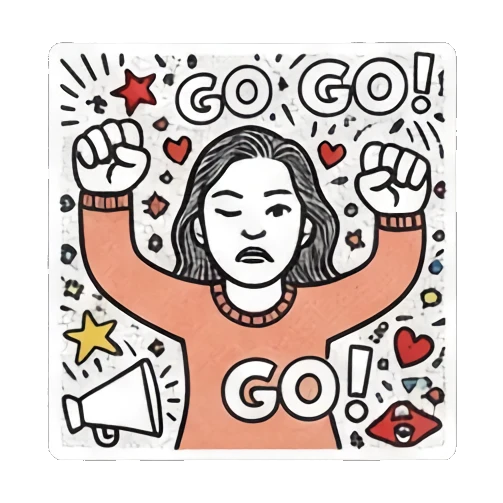 女孩加油打气 Pop Art Girl Daily Vibes sticker for expressive chats and social replies.