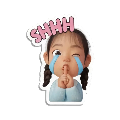 做嘘声动作的小女孩 Little Girl Daily Vibes sticker for expressive chats and social replies.
