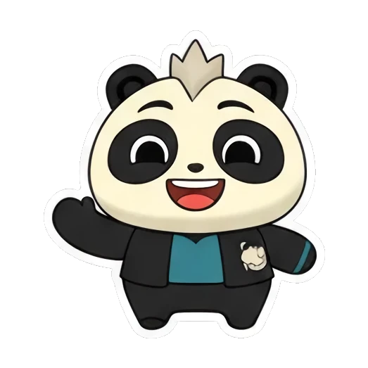 Panda waving hello with a happy smile Little Panda Daily Life sticker for expressive chats and social replies.
