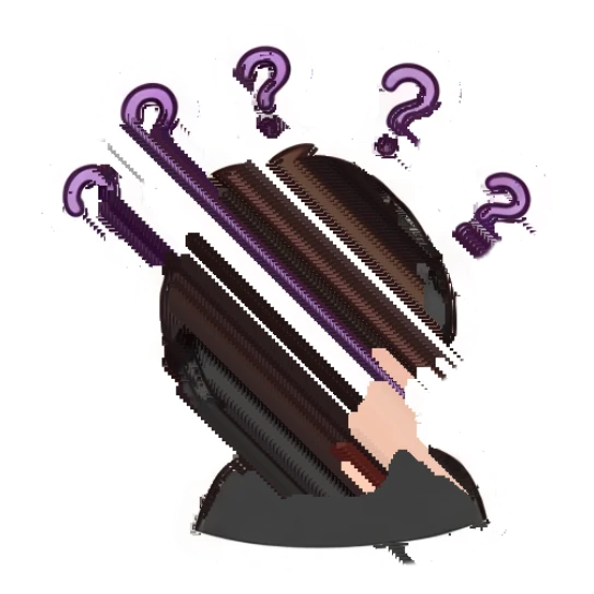 Gamer boy looking confused with question marks floating around. Gamer Boy Daily Life sticker for expressive chats and social replies.