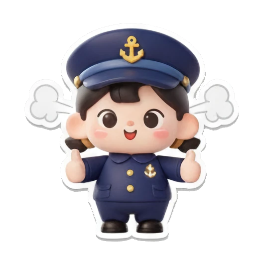 萌萌船长生气冒烟 Chibi Sailor's Daily Expressions sticker for expressive chats and social replies.