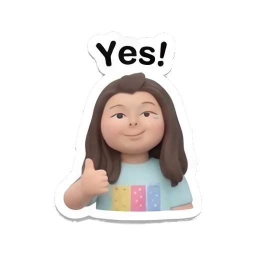 Positive girl giving a thumbs up with text Yes! Little Girl Daily Vibes sticker for expressive chats and social replies.