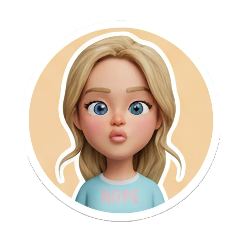 拒绝摇头动作 Blonde Girl Daily Vibes sticker for expressive chats and social replies.