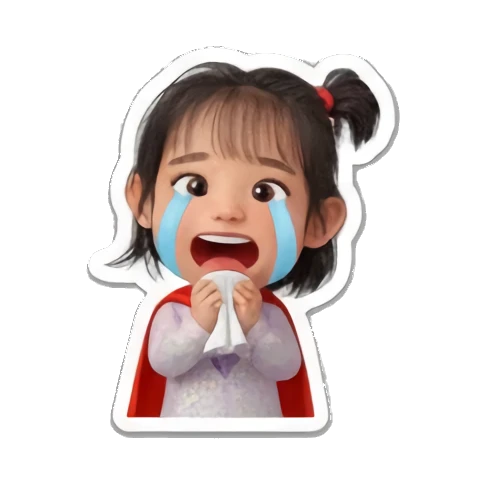 小女孩伤心流泪 Little Girl Daily Vibes sticker for expressive chats and social replies.
