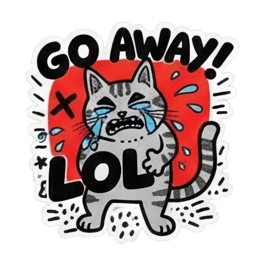 猫咪搞怪表情 Colorful Keith Haring Cat sticker for expressive chats and social replies.
