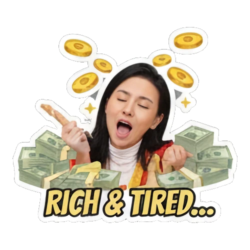 数钱数到手软 Wealthy Lady Fortune sticker for expressive chats and social replies.