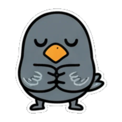 闭眼祈祷小鸟闪闪发光 Cute Bird Daily Stickers sticker for expressive chats and social replies.