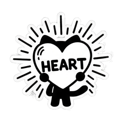 黑猫比赞 Keith Haring Style Black Cat sticker for expressive chats and social replies.