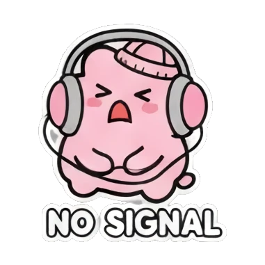 Blob feeling no signal Pinky Blob Adventures sticker for expressive chats and social replies.