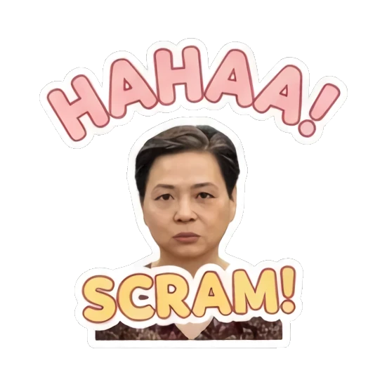 laughing mother Cheerful Middle-Aged Mom sticker for expressive chats and social replies.