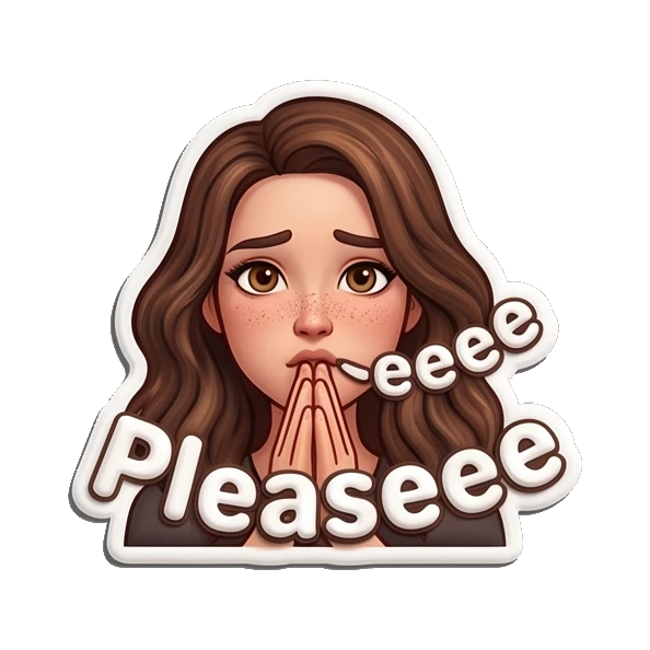 Disapproving girl with crossed arms saying Nope. Playful Brunette Expressions sticker for expressive chats and social replies.