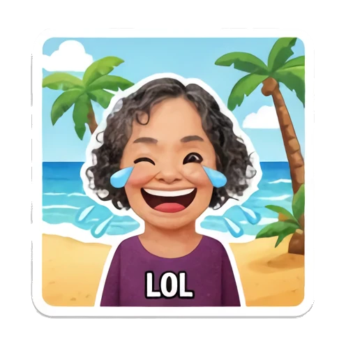 妈妈大笑开心表情 Cheerful Mom Daily Life sticker for expressive chats and social replies.