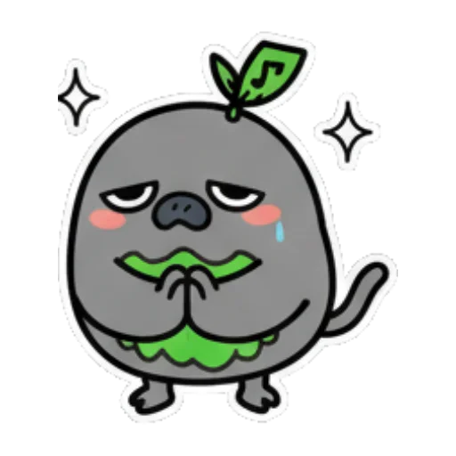 害羞脸红的小动物 Cute Leaf Creature Expressions sticker for expressive chats and social replies.