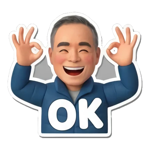middle-aged man making ok gesture Cheerful Middle-Aged Man Daily Life sticker for expressive chats and social replies.