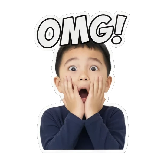 boy surprised OMG Little Boy's Daily Moods sticker for expressive chats and social replies.