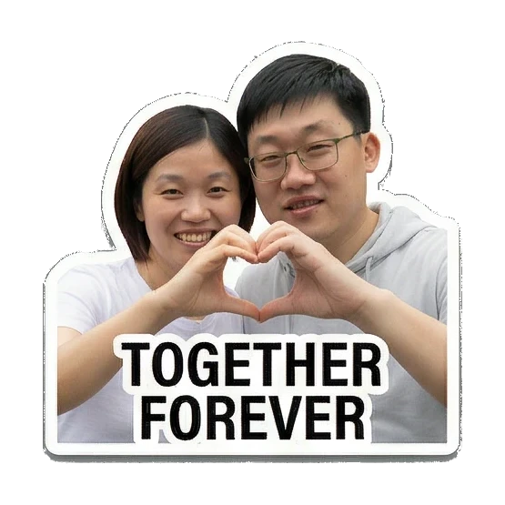 couple forming heart shape Sweet Couple Moments sticker for expressive chats and social replies.