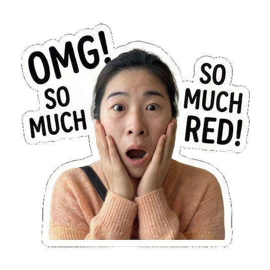 Surprised expression Joyful Lunar New Year Moments sticker for expressive chats and social replies.