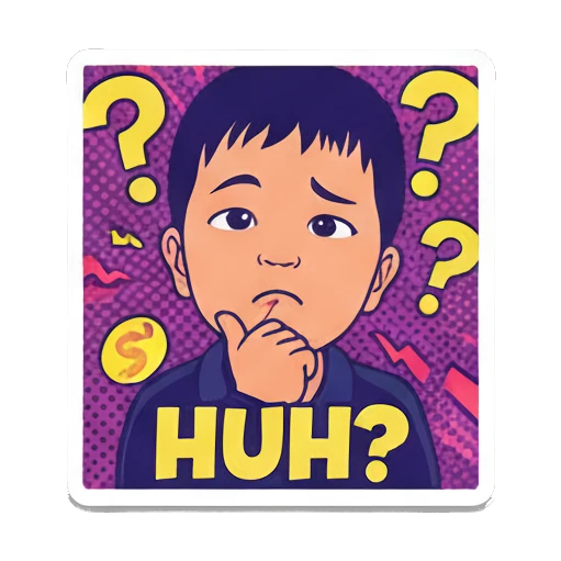 小男孩害羞尴尬AWKWARD Vibrant Boy Pop Art sticker for expressive chats and social replies.