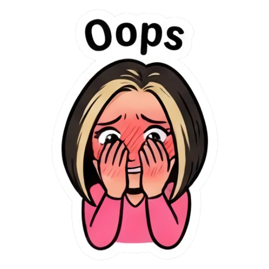 Girl covering face with hands in embarrassment Sassy Girl Daily Vibes sticker for expressive chats and social replies.
