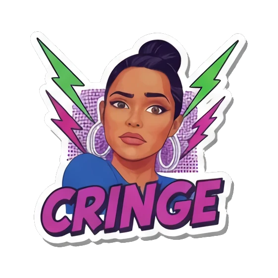 尴尬无语Cringe Vibrant Pop Diva Expressions sticker for expressive chats and social replies.