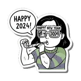 少女吹响派对号角 Girl's Daily Moods sticker for expressive chats and social replies.