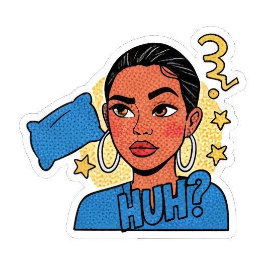 邪恶表情的女孩 Retro Pop Girl Expressions sticker for expressive chats and social replies.