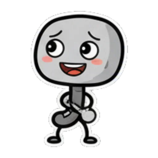 小人开心微笑招手 Expressive Grey Blob sticker for expressive chats and social replies.