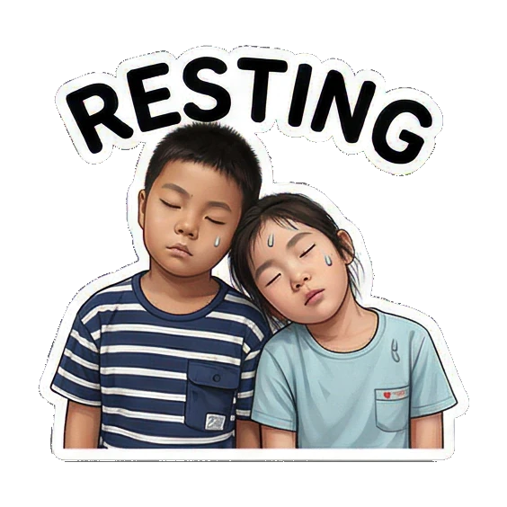 兄妹比出爱心手势 K-pop Fan Duo Life sticker for expressive chats and social replies.