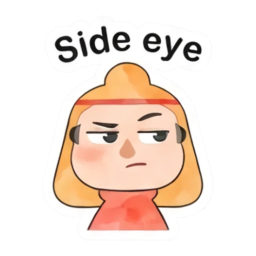 Little monk giving a skeptical side eye look Little Monk Daily Vibes sticker for expressive chats and social replies.