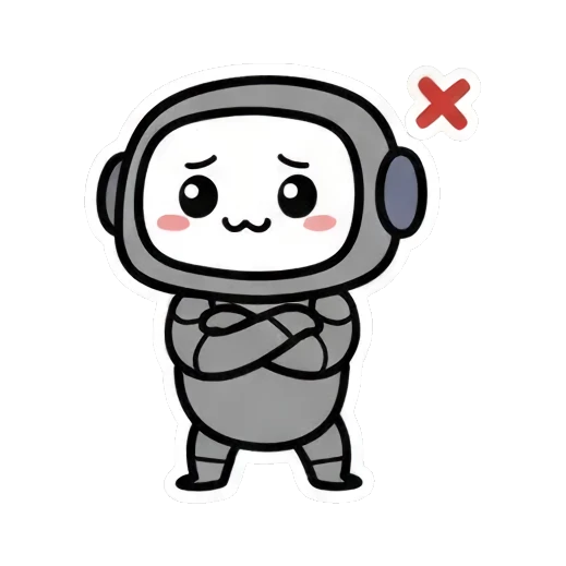 抱胸不悦的机器人 Cute Robot Daily Expressions sticker for expressive chats and social replies.