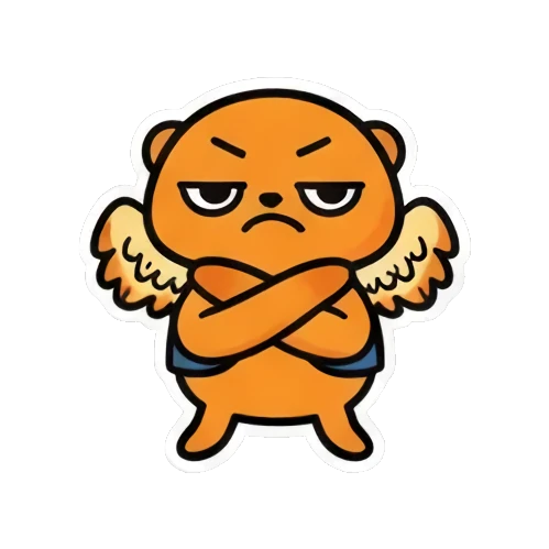 愤怒水獭抱臂 Winged Otter Daily Fun sticker for expressive chats and social replies.