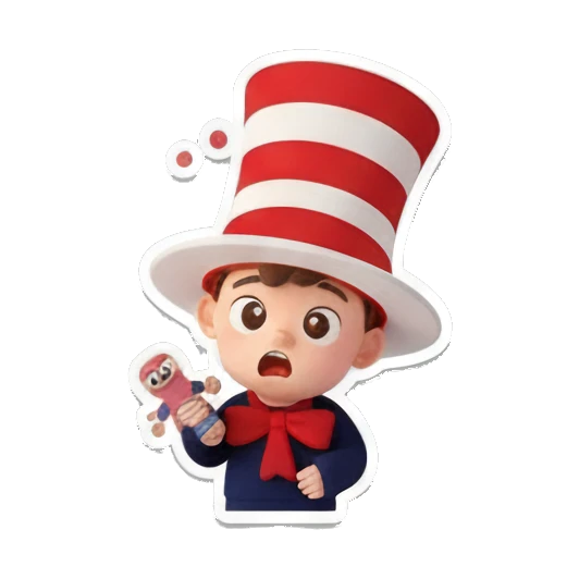 Tired boy sleeping with Zzz Whimsical Hat Boy Adventures sticker for expressive chats and social replies.