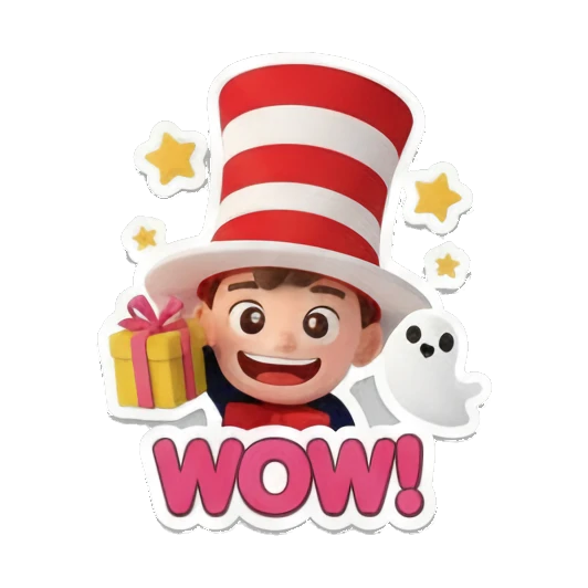 Boy asking for Help Whimsical Hat Boy Adventures sticker for expressive chats and social replies.