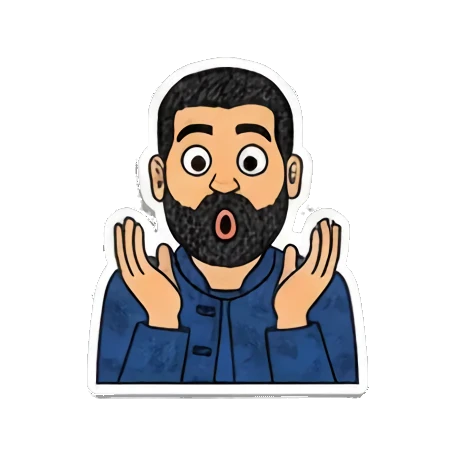 胡子男愤怒GRRRR Bearded Man Expressions sticker for expressive chats and social replies.