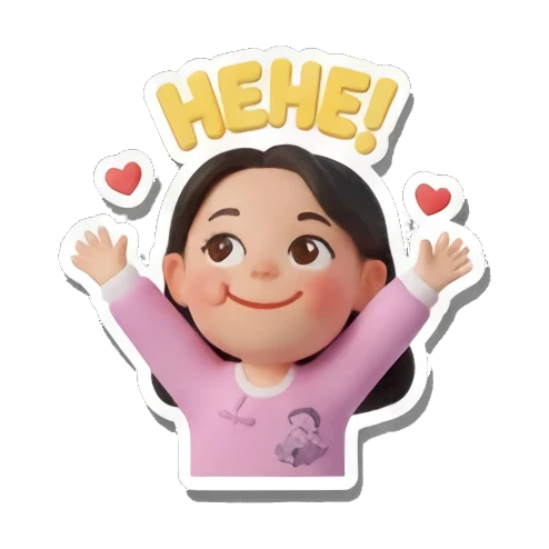少女可爱欢呼 Cheerful Girl Daily Life sticker for expressive chats and social replies.