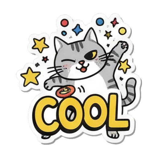 cool cat dancing Playful Tabby Cat Daily sticker for expressive chats and social replies.