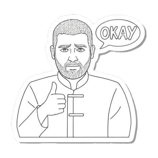 比赞男士：肯定 Minimalist Moods Man sticker for expressive chats and social replies.