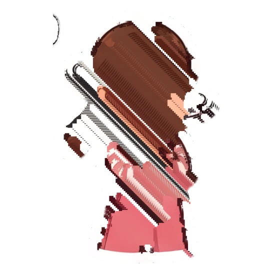 Girl looking annoyed and pouting with crossed arms Cheerful Brown-Haired Girl sticker for expressive chats and social replies.