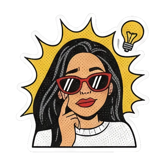 戴墨镜很酷 Retro Comic Girl Vibes sticker for expressive chats and social replies.