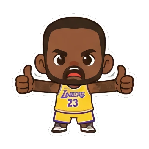 Chibi player giving double thumbs up King of the Court sticker for expressive chats and social replies.